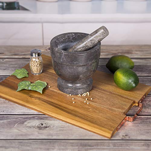 Charcoal Marble 4.75" X 4.75" Mortar & Pestle (Charcoal / 4.75" Diam. x 4.75" H)