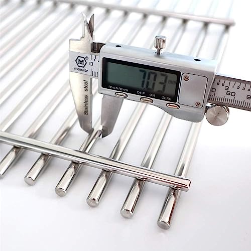 18 13 16" 7MM Solid Stainless Steel Cooking Grates Replacement Parts for Kitchen Aid 720 (18 13/16" x 10 1/2"（720-0826E）)