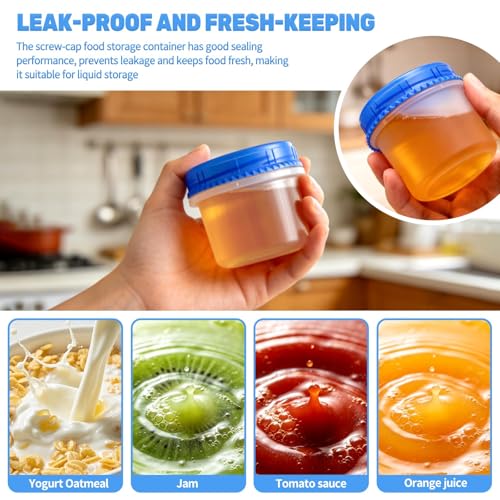 6 Pack Freezer Containers with Screw On Lids (6oz-6pack)