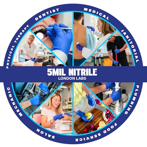 Cobalt Blue 5 Mil Nitrile Exam Gloves Disposable Latex Free (Cobalt Blue / XX-Large)