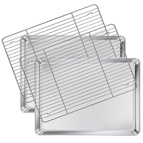 Baking Sheet with Rack Set [2 Sheets + 2 Racks] (17.3 inch)