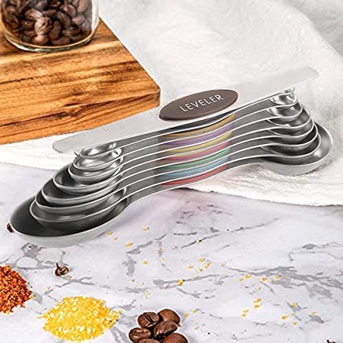 19 Piece Magnetic Measuring Cups and Spoons Set with Lid