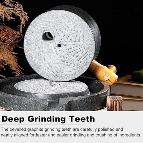 Handmade Stone Mill Grinder with Wooden Stand