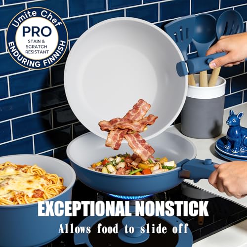 Pots and Pans Set Non Stick (Navy)