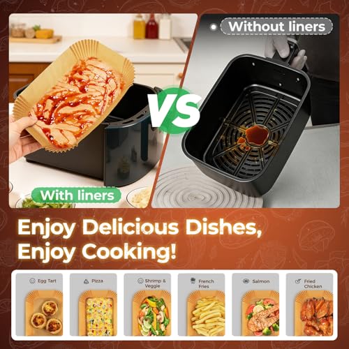 200PCS Air Fryer Paper Liners for Ninja Dual Airfryer & bella Slim (8.5*5.5)