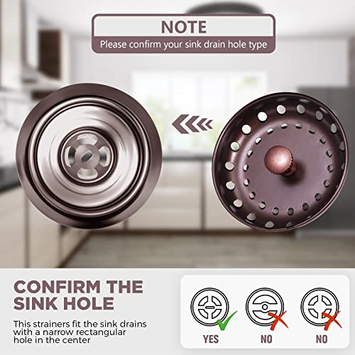 3 Pcs Sink Plug Stopper Disposal Drain Strainer (Oil Rubbed Bronze)