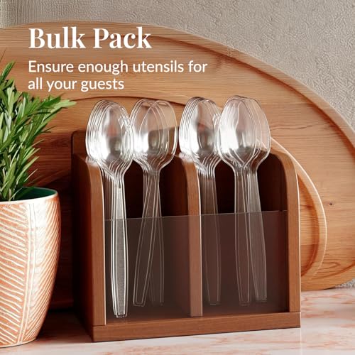 300 Plastic Spoons Bulk (300ct / Clear)