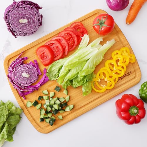 Extra Large Bamboo Cutting Boards for Kitchen (Single-Tone / 18"L x 12.5"W)