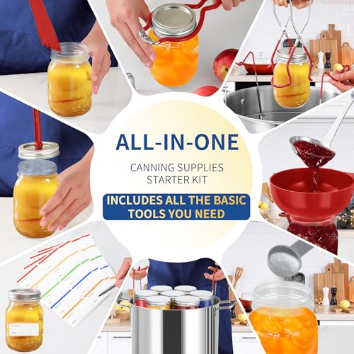 Canning Supplies Starter Kit (9-Pcs Set / Red)