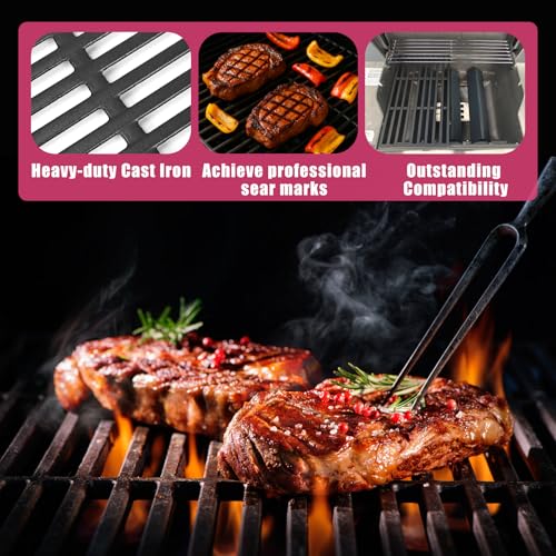 17" Flavorizer Bars 66795 and 18.75" Cast Iron Grill Grates 66095 Combo for Weber Genesis II LX 300 Series (26.5*18.75IN)