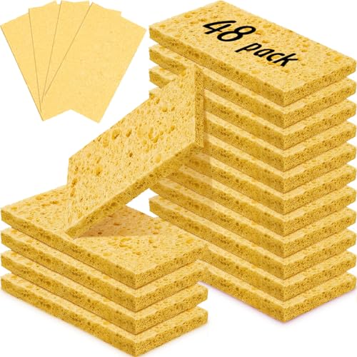 48 Pcs Sponges Bulk Sponges Kitchen Compressed Sponge (Yellow)