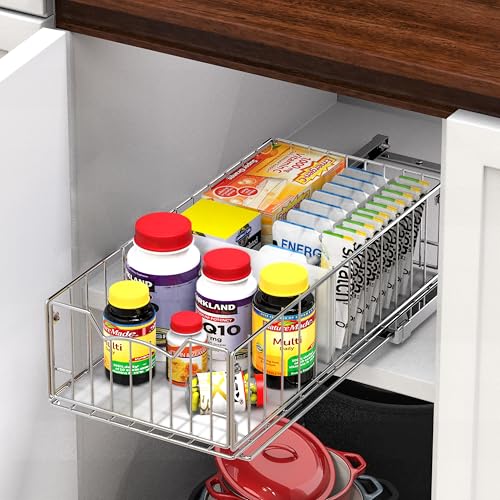 Pull Out Cabinet Sliding Basket (Chrome)