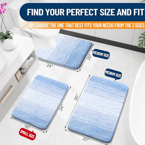 Bathroom Rugs Mat 30x20 (30" X 20" / Light Blue)