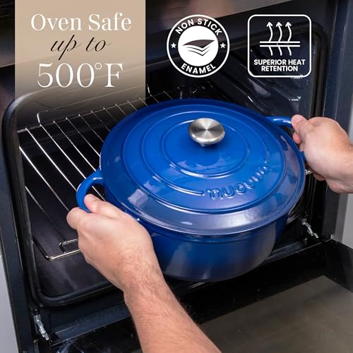 Cast Iron Pot with Lid (Dark Blue / 5-Quart - Deep)