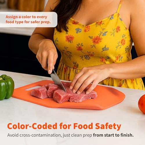 IMUSA Cutting Board Set (3PK Nesting (Teal, Orange, Lime Green))