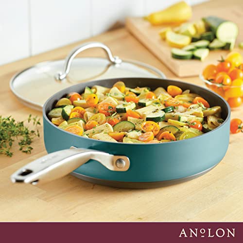 Achieve Hard Anodized Nonstick Sauté Pan with Lid (Saute Pan (3 Quart) / Teal)
