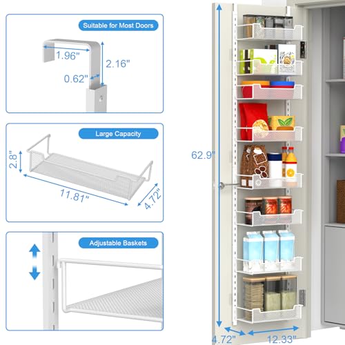 12.3" W Narrow Over the Door Pantry Organizer