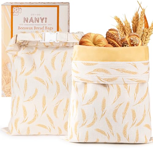 2 Pack Reusable Beeswax Bread Bags (2 Count)