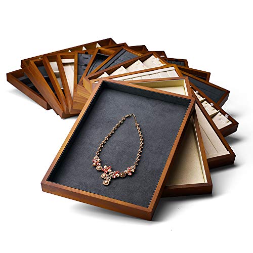 Solid Wood Jewelry Tray (Grey 12 grid tray)