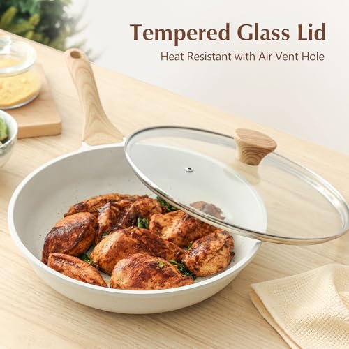 11Inch Nonstick Ceramic Frying Pan with Lid