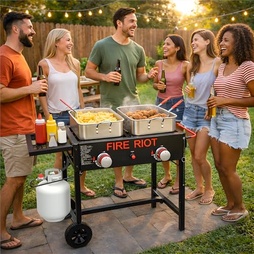 36QT Outdoor Propane Deep Fryer with Rolling Cart (36QT)