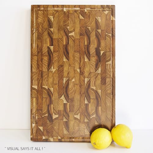 Teak Wood Cutting Board for Kitchen (Teak Wood / 19.7"L x 12.2"W)