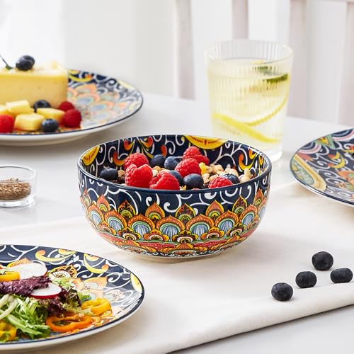 12 Pieces Dinnerware Sets (Service for 4 (12 Pcs) / Bohemian Dark Green)