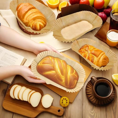 100 Pack 9x5 Inch Loaf Pan Liners (9x5in-Oval)