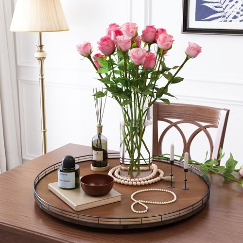 24 Inch Extra Large Farmhouse Oak Lazy Susan Organizer