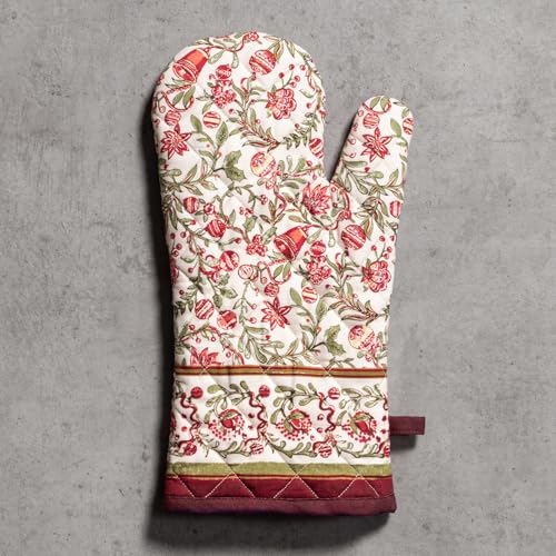 Maison d'Hermine Oven Gloves 100% Cotton Oven Mitt (051 - Reveillon Au Jardin / 7.5" x 13" (Oven Mitt))