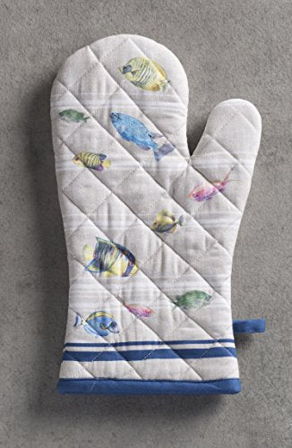 Maison d'Hermine Oven Gloves 100% Cotton Oven Mitt (108 - Poisson / 7.5" x 13" (Oven Mitt))