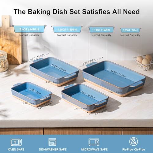 Casserole Dishes for Oven (Blue Yellow)