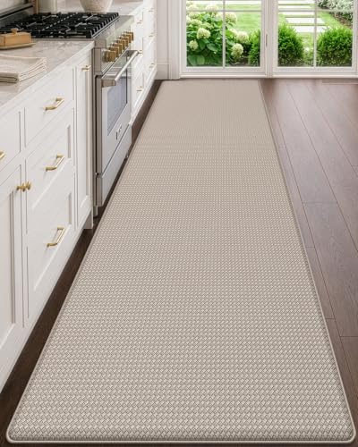 Kitchen Floor Mats Cushioned Anti Fatigue (Beige / 108"l X 23"w X 0.4"th)