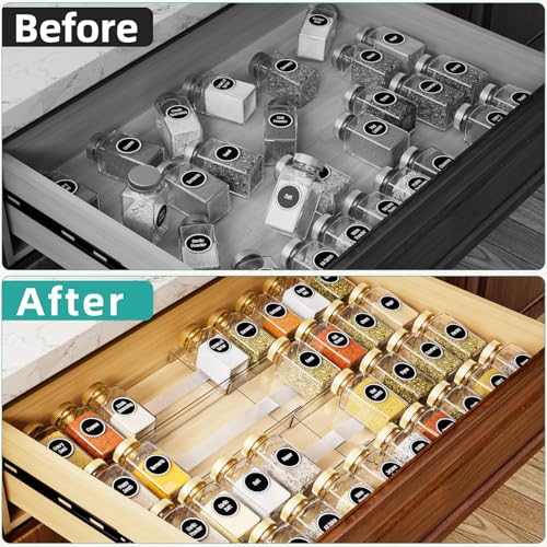 Acrylic Spice Drawer Organizer Insert (4 Pack)