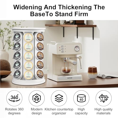 K Cup Holder Coffee Pods Holder with 40 K (White)