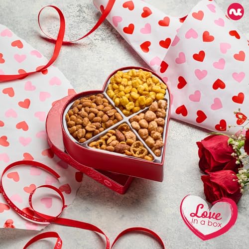 Mixed Nuts Heart Shaped Gift Basket