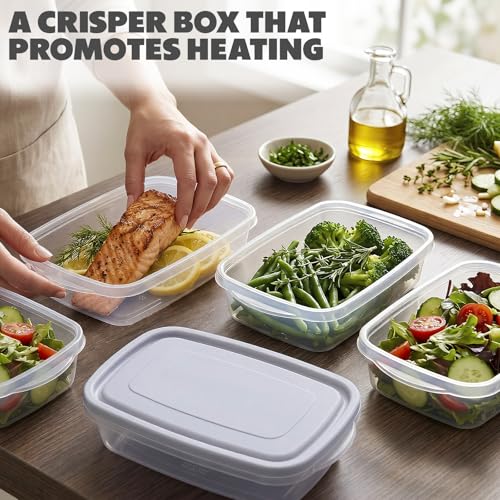 18 Pcs 33 oz Plastic Food Storage Containers with Lids (Grey)