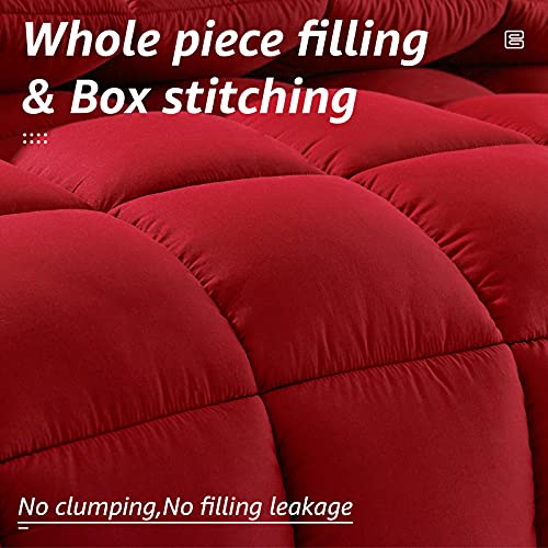 All Season King Size Bed Comforter (Red / King（90*102）)