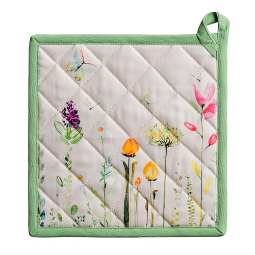 Pot Holders 100% Cotton Potholders (019 - Botanical Fresh / 8" x 8" (Pot Holder Pack of 1))
