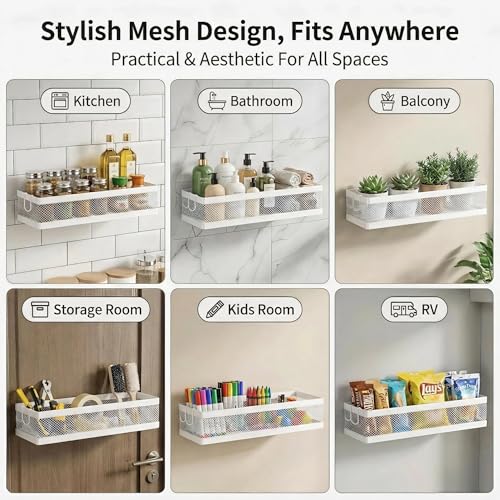 16.5 Inch Extra Long Slim Mesh Shower Caddy (White / Full Mesh (16.5" Extra Long))