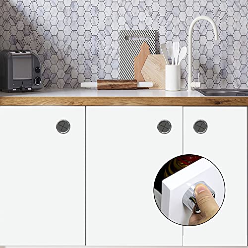 9 Pieces Kitchen Towel Hooks Round Adhesive Dish Towel Hook Premium Chrome Finish & Easy Installation Wall Mount Hand Towel Hook Ideal as Bathroom