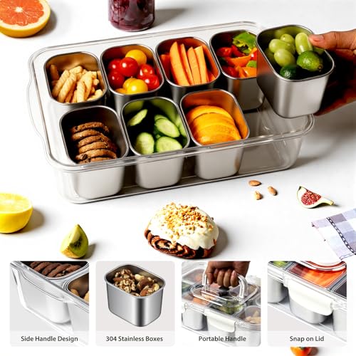 Snackle Box Container (8 Compartment (13.38"L x 9.25"W x 3.54"H))