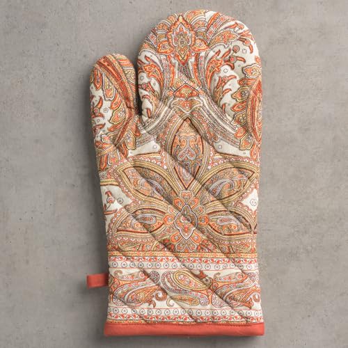 Maison d'Hermine Oven Gloves 100% Cotton Oven Mitt (023 - Kashmir Paisley / 7.5" x 13" (Oven Mitt))