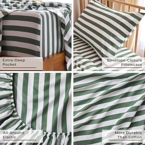 Iconic 3 Piece (3436 Oxford Stripe Sage / Twin XL)