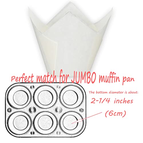 Jumbo Extra Large size White Tulip Baking Cups 2 (Jumbo White)