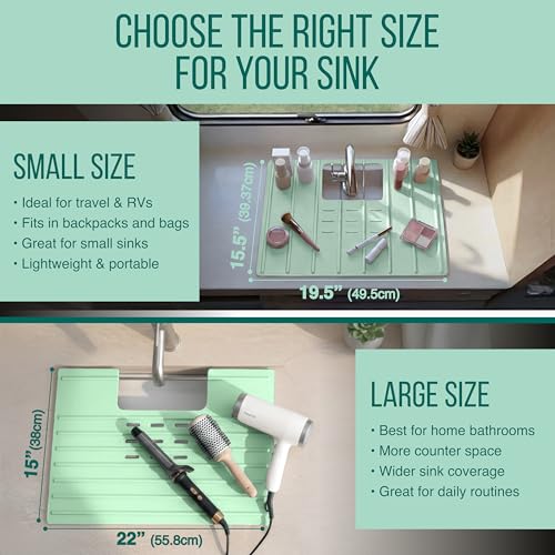 Bathroom Sink Cover for Counter Space (Mint / Large)