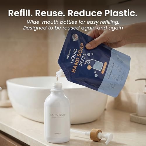 Soap Dispenser Bathroom Set of 2 (White Bottles White Pumps)