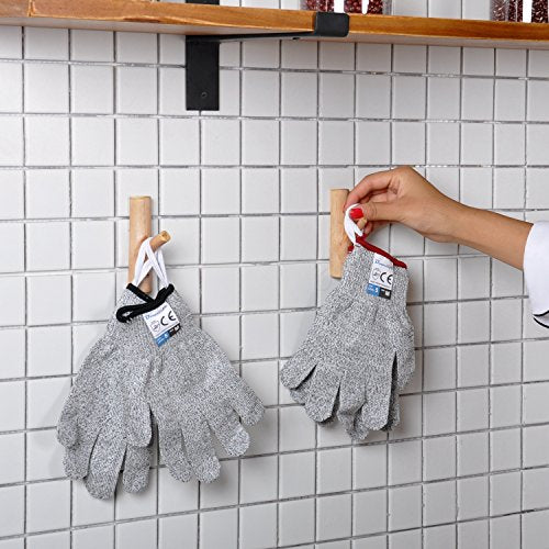 Cut Resistant Gloves Food Grade Level 5 Protection (2 Count)