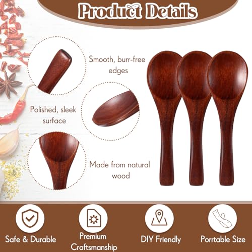 50 Pcs Small Wooden Spoons (Old Paint Color)