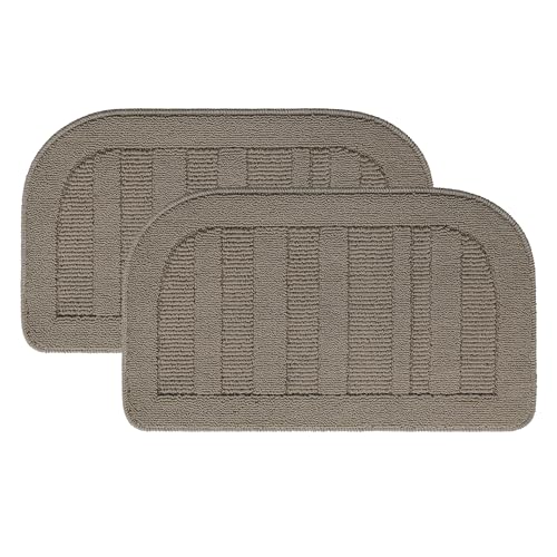 2 Pack 30x18 in Kitchen Rugs Non Slip Washable Sink Rug Set (18" x 30" + 18" x 30" / Taupe)